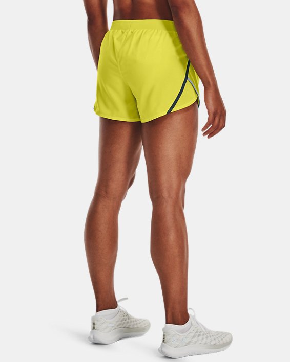Women's UA Fly-By 2.0 Shorts, Yellow, pdpMainDesktop image number 1